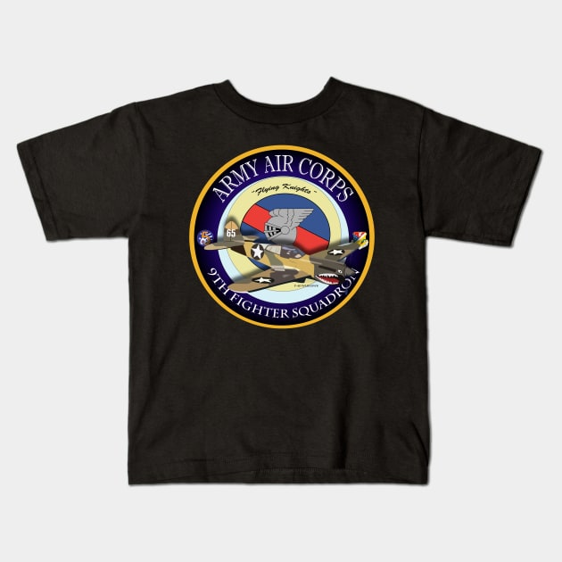 P-40 warhawk - 49fg - 9th Fighter Squadron Kids T-Shirt by twix123844